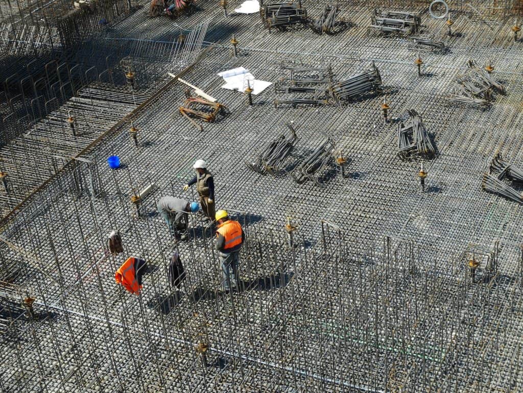 Rebar With Construction Workers