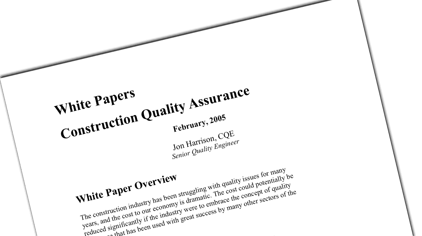 construction quality assurance whitepaper