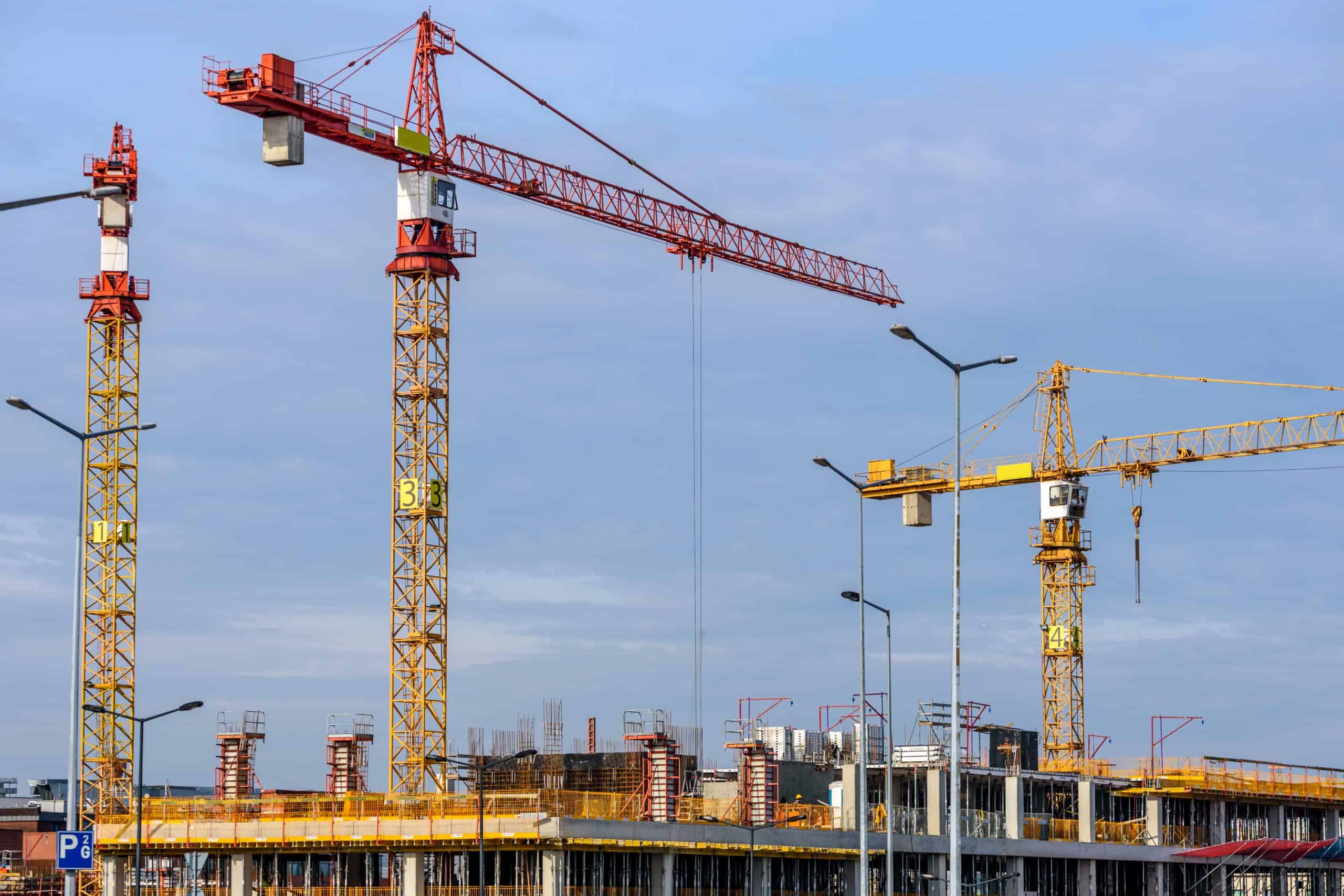 Stock photo - cranes over jobsite