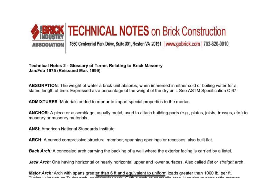 Masonry Terms and Definitions Whitepaper