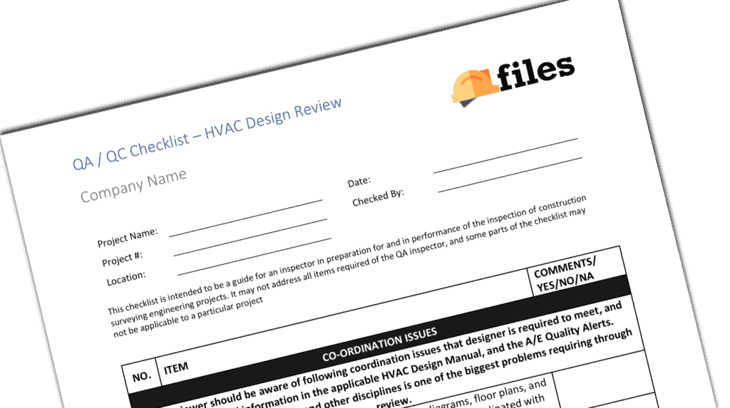 HVAC Design Quality Checklist