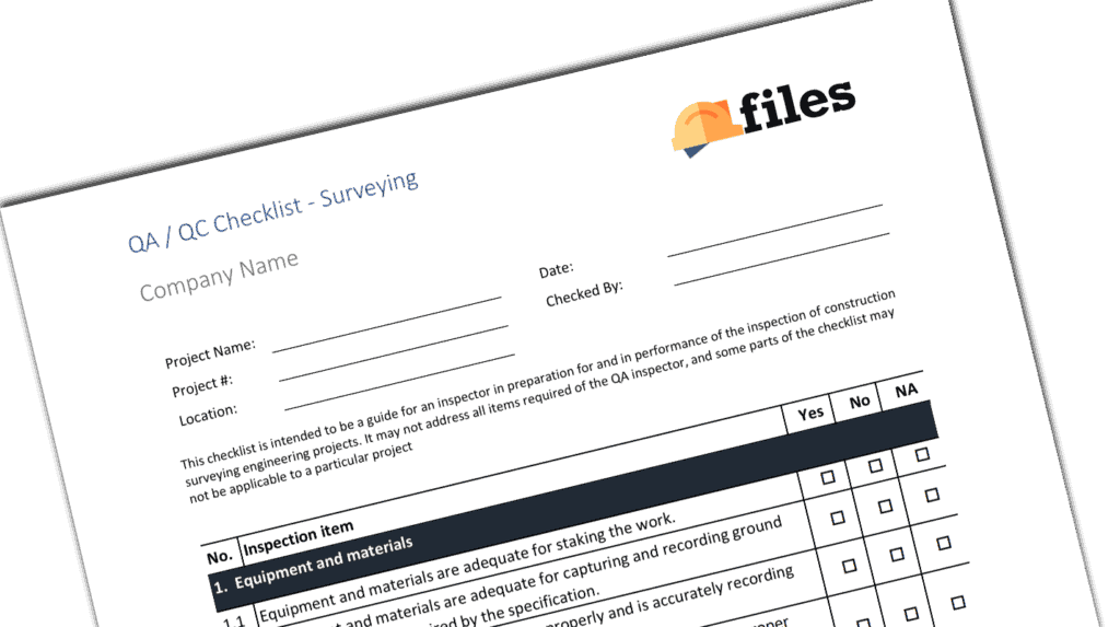 QAQC Checklist - Surveying