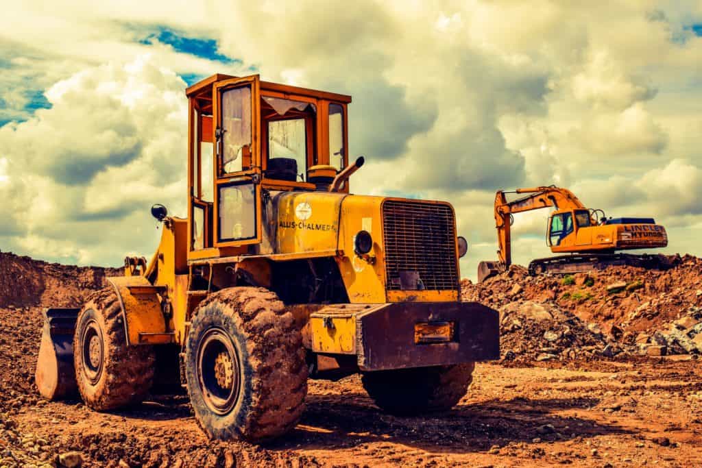 Bulldozer and Excavator
