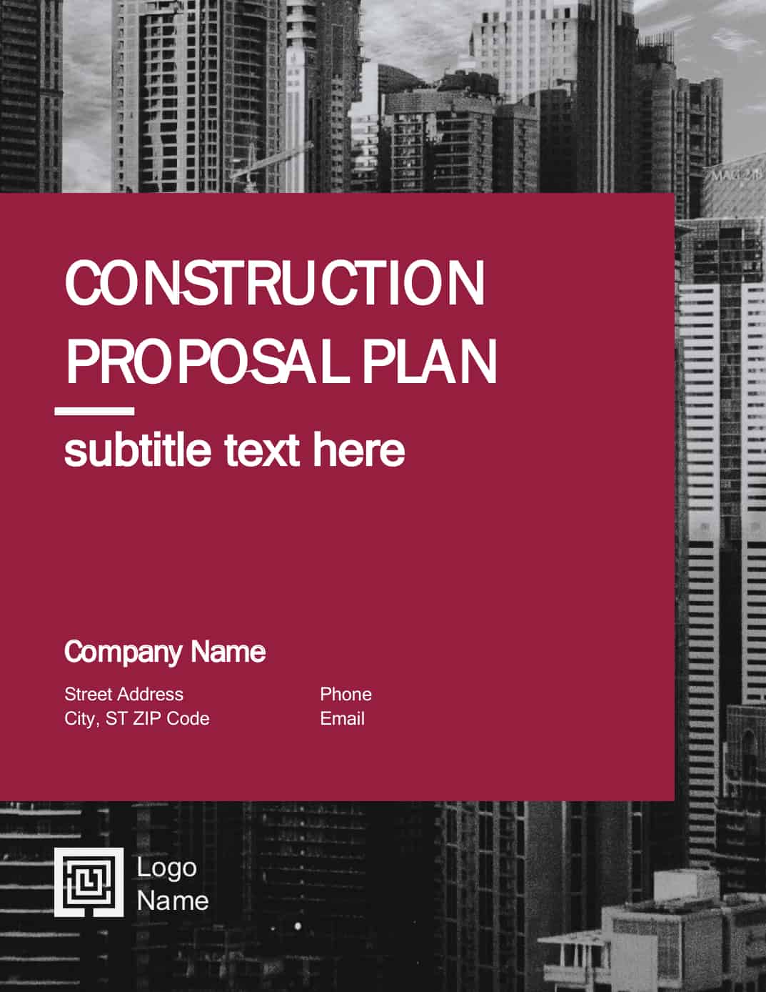 Construction Proposal - Grey and Fuscia