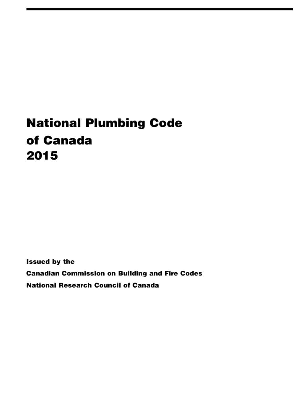 National plumbing code 2015