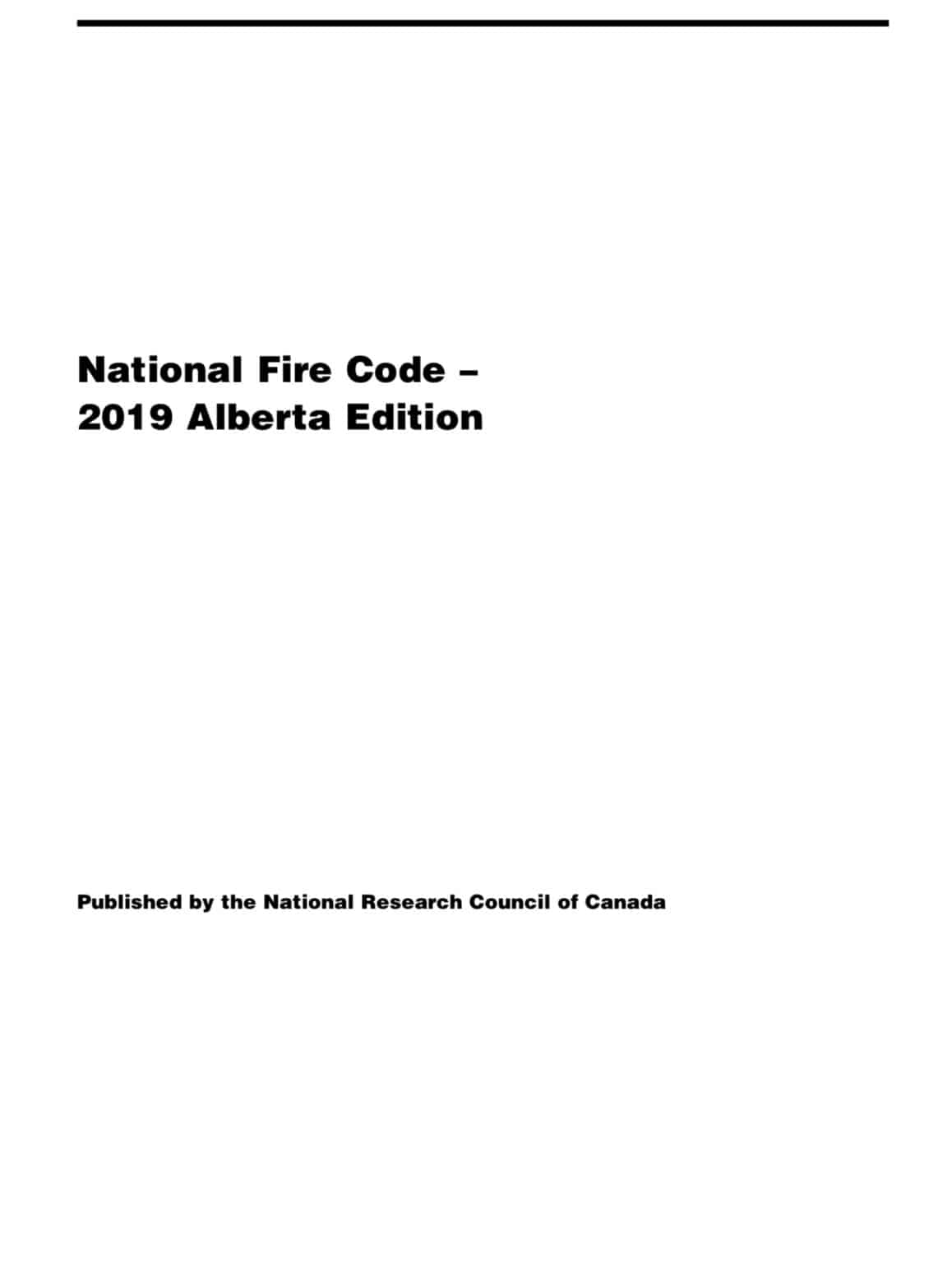 Alberta Fire Code 2019