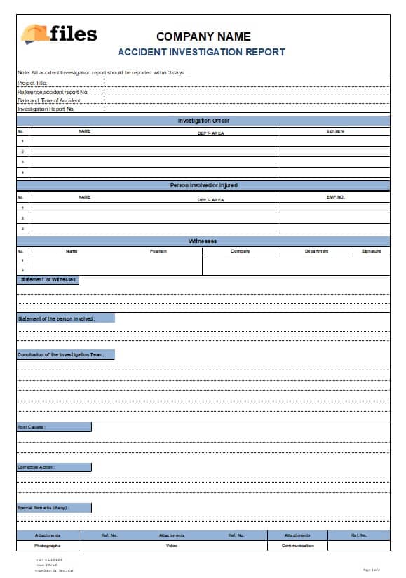 Accident Investigation Report