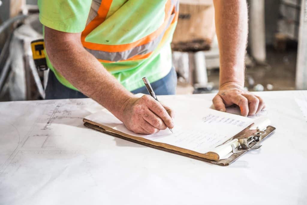 Construction Worker with checklist