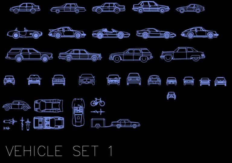 Standard Vehicles Set 1 - Autocad Blocks - Construction Files