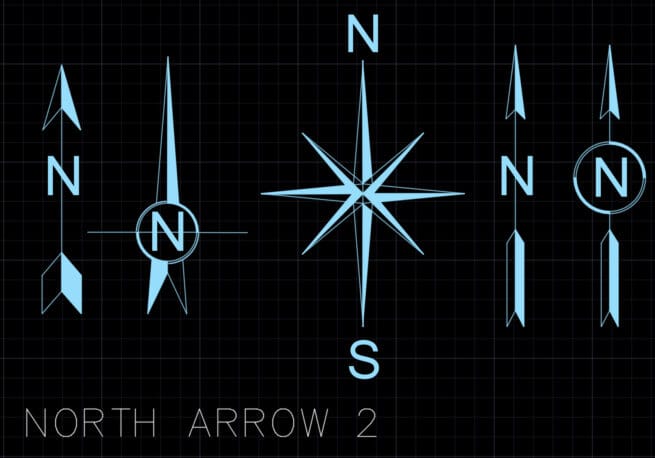 North Arrows 2 - AutoCAD Blocks - Construction Files