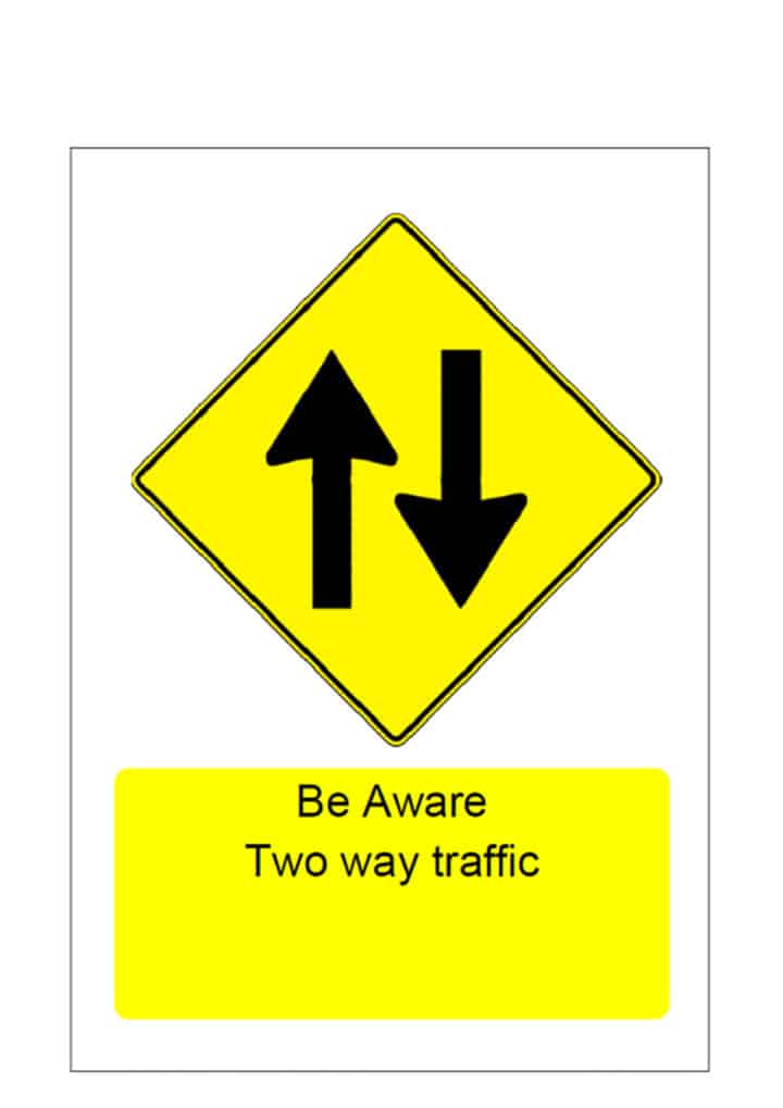 Two Way Traffic - Construction Signs