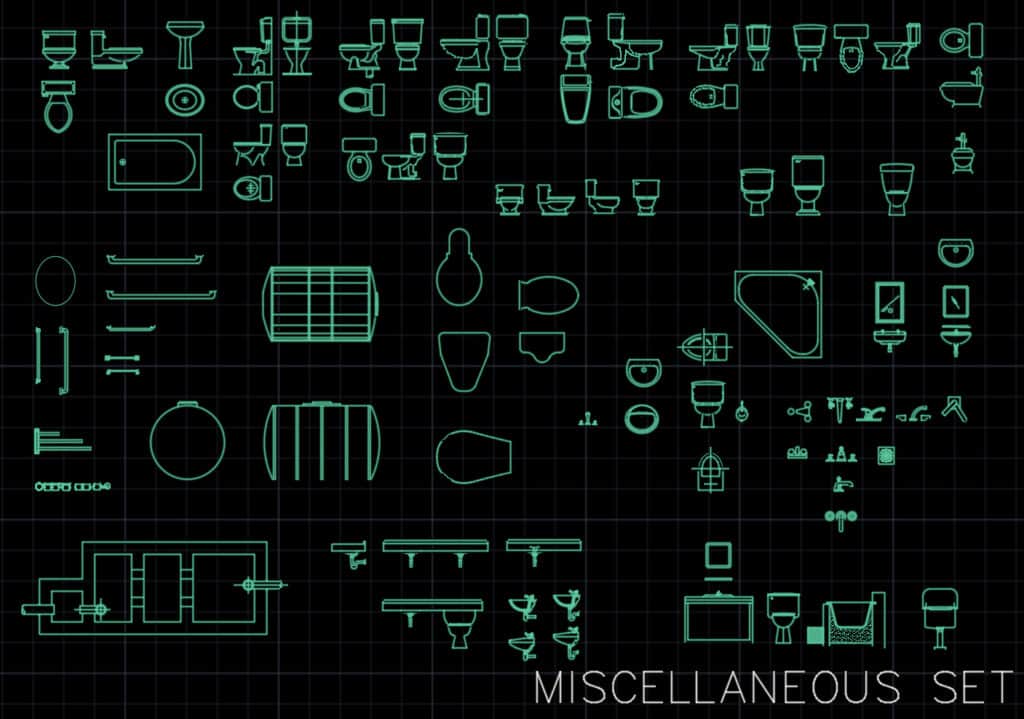 MISC BATHROOM AUTOCAD BLOCKS