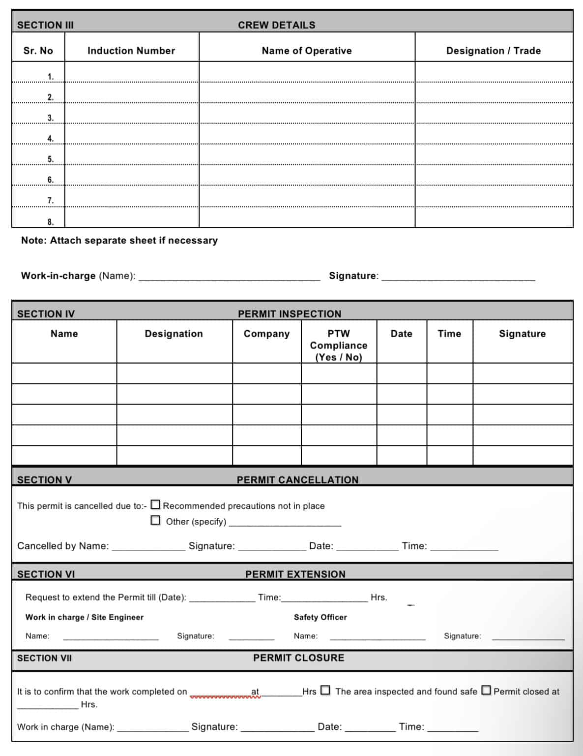 Work Permit - Hoisting - Image 2