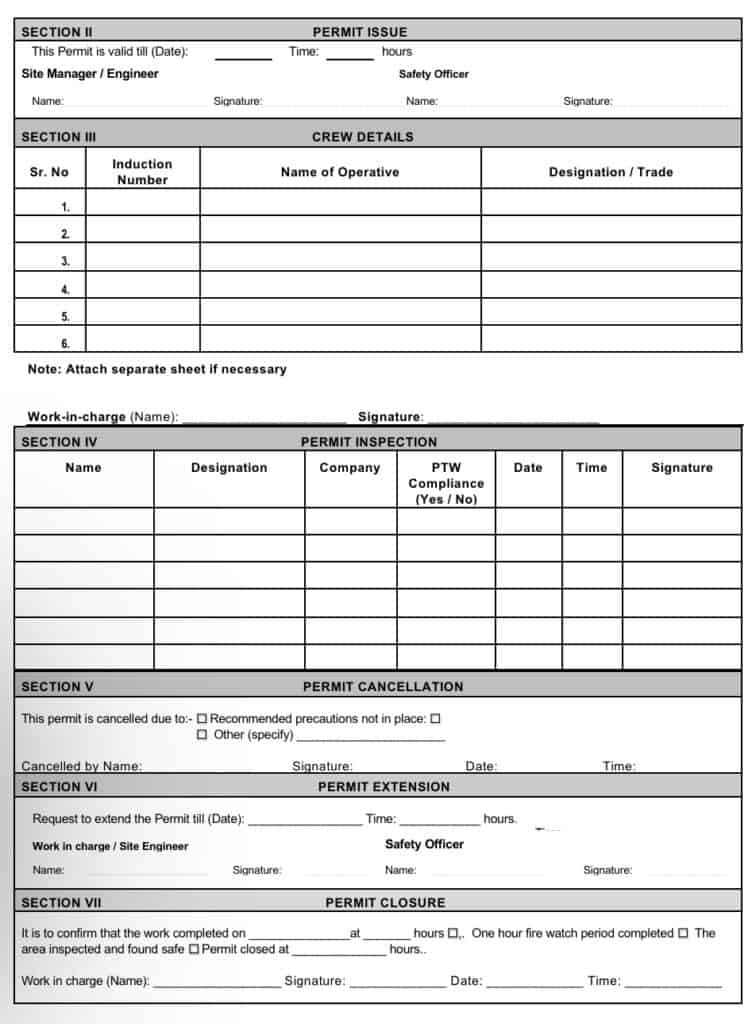 Work Permit - Placing Boom - Construction Files