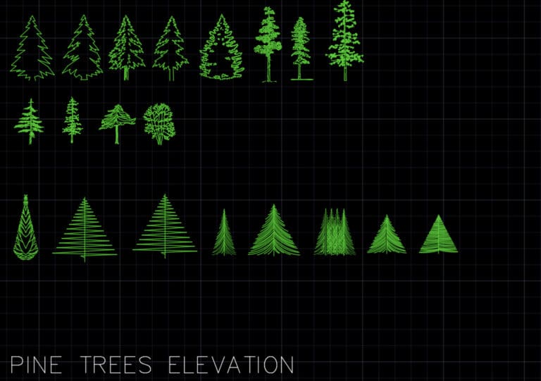 Pine Trees - AutoCAD Blocks - Construction Files