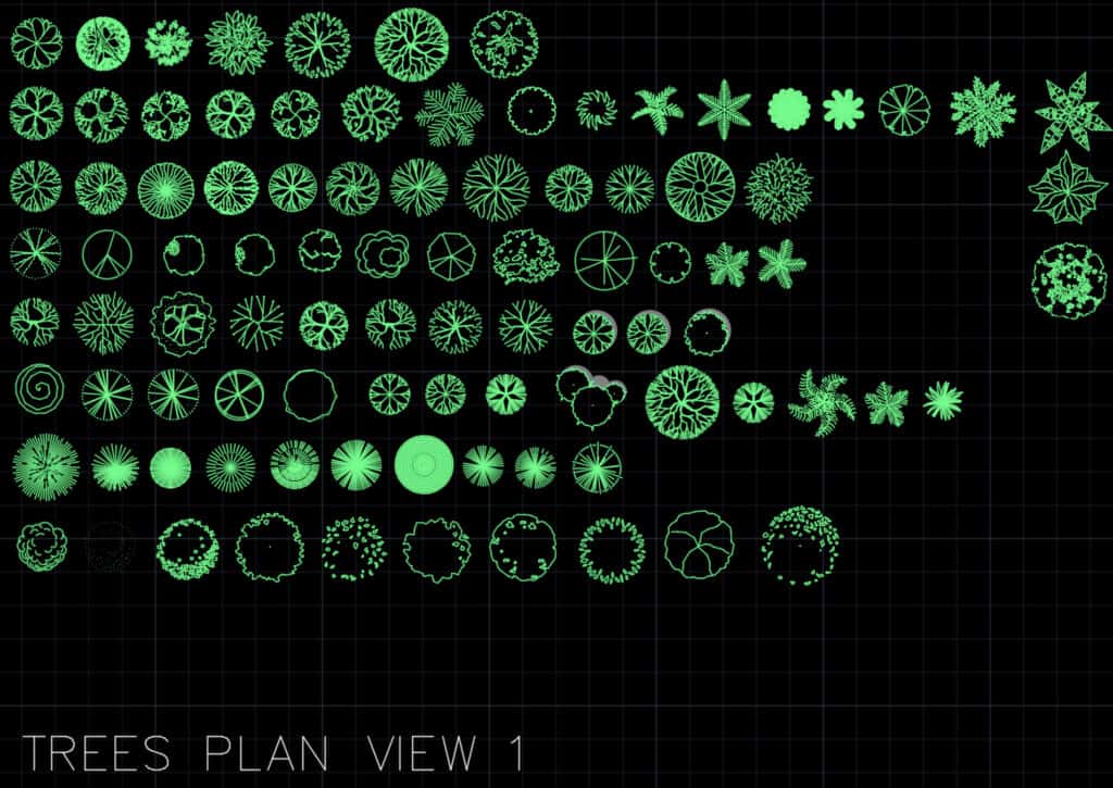 Trees Plan 1 - AutoCAD Blocks