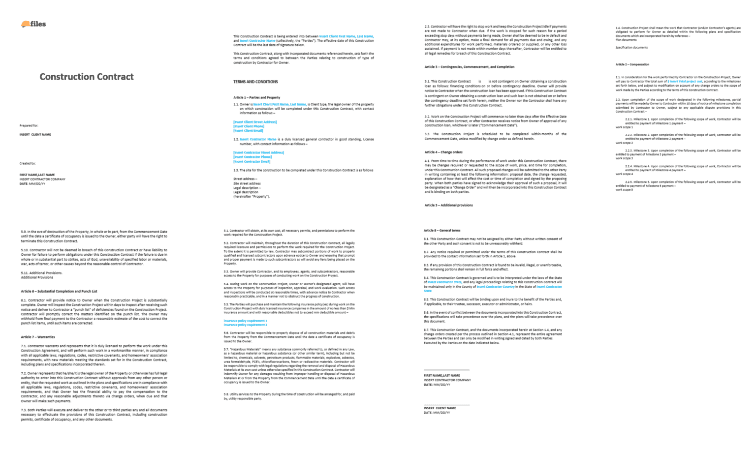 Construction Contract (Client And Contractor) - Construction Files