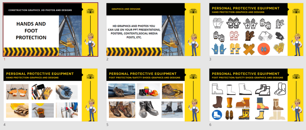 Hand and Foot Protection - 50+ Construction Graphics - Image 3