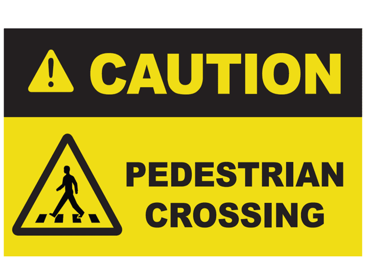 Caution Pedestrian Crossing - Construction Sign Template