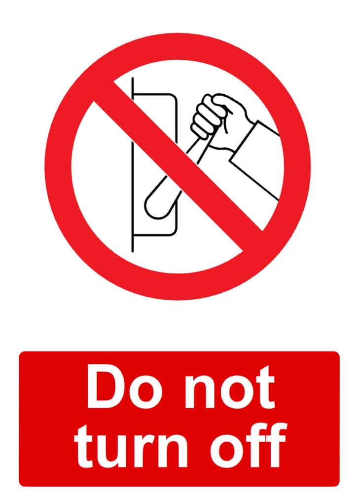 Danger Do Not Turn Off - Construction Sign Template