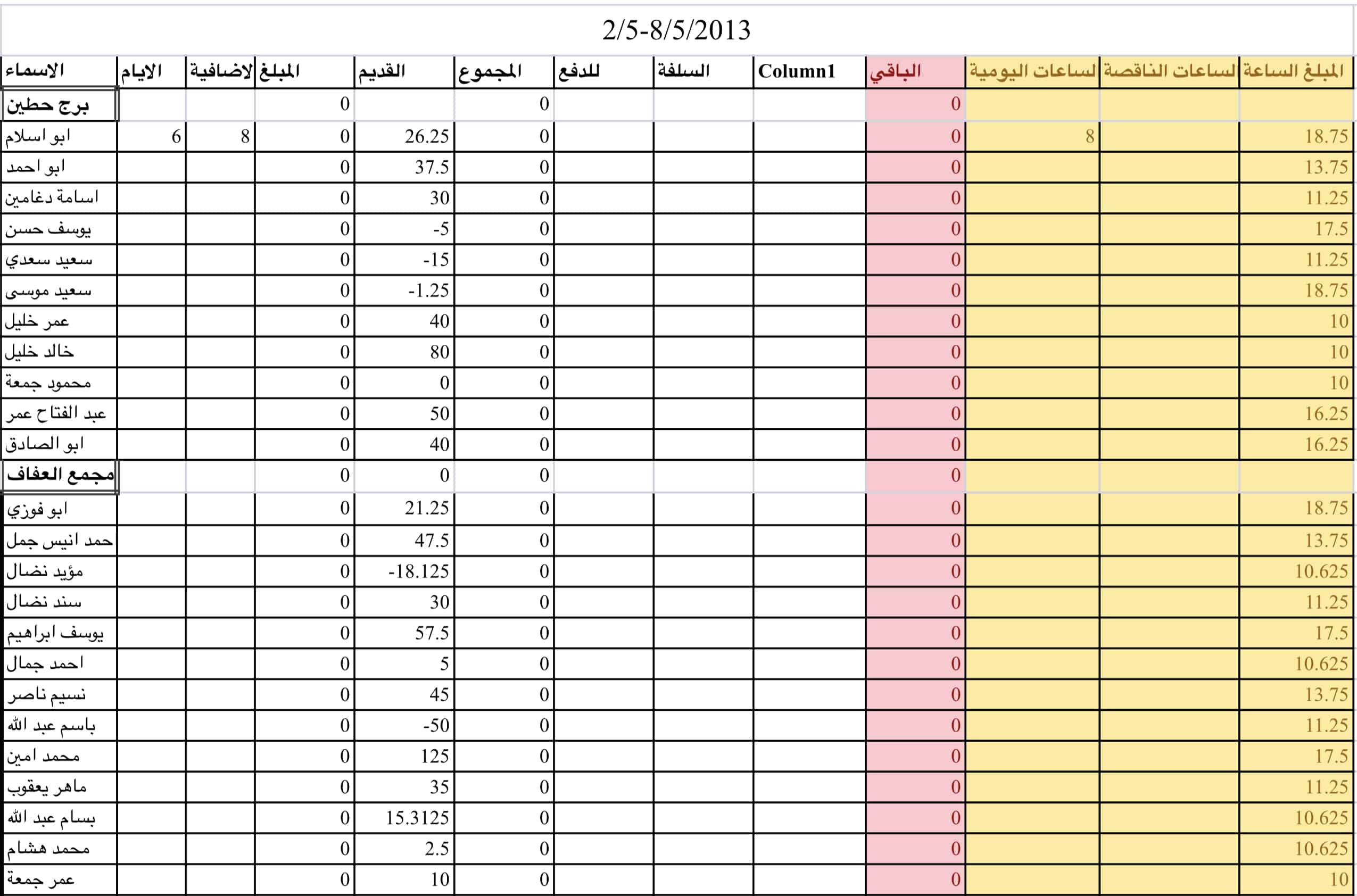 Weekly payments calculations (Arabic) - Image 2