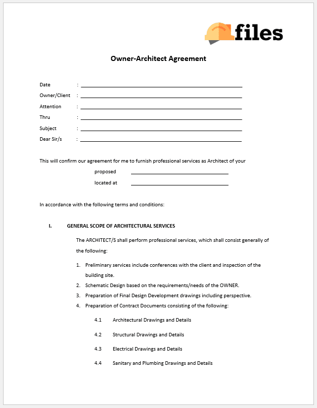 Design Services Contract (Architect / Client)