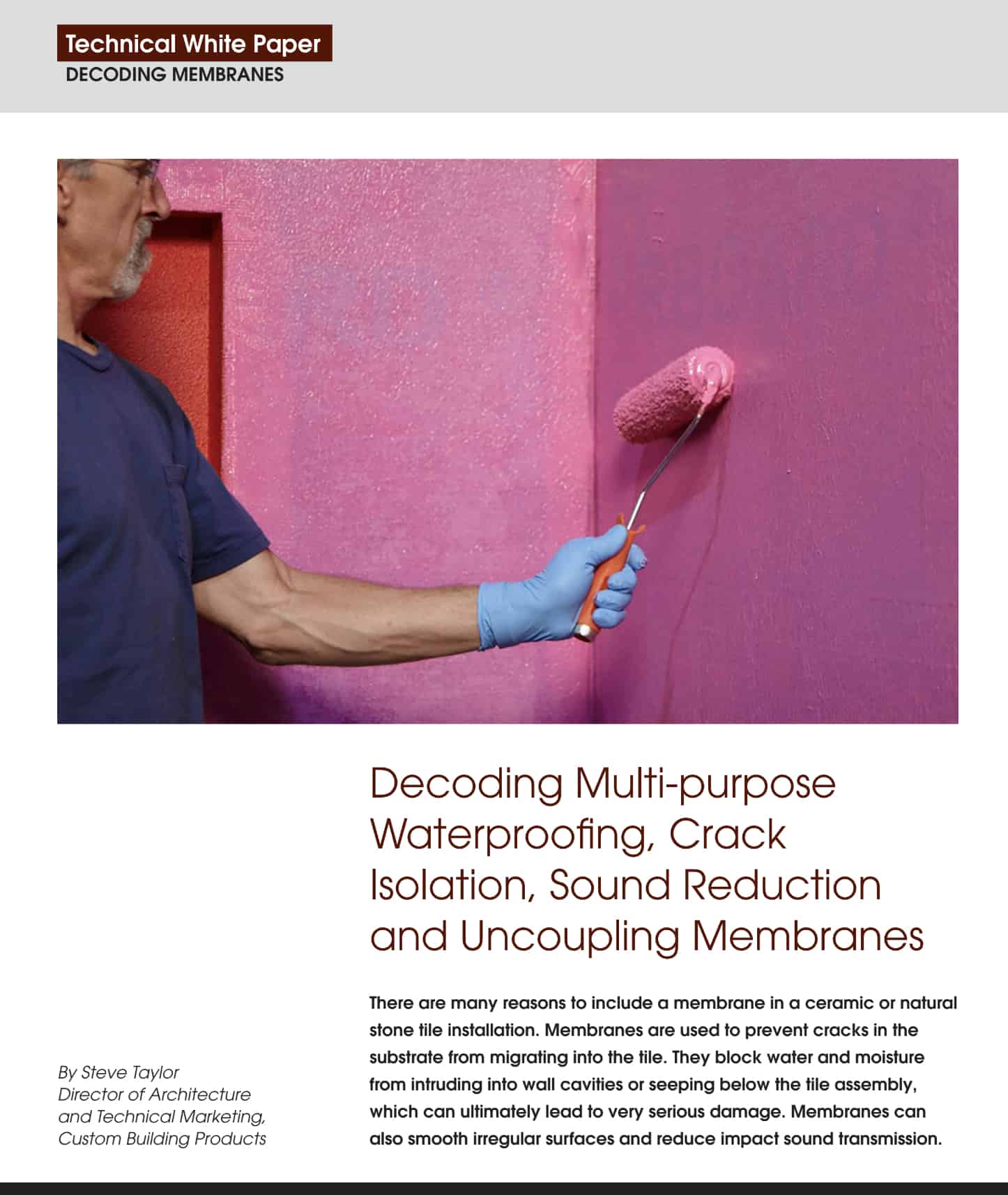 Decoding Multi-purpose Waterproofing, Crack Isolation, Sound Reduction and Uncoupling Membranes