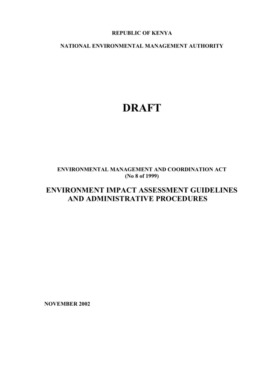 EIA Guidelines For Hydrology (Kenya)