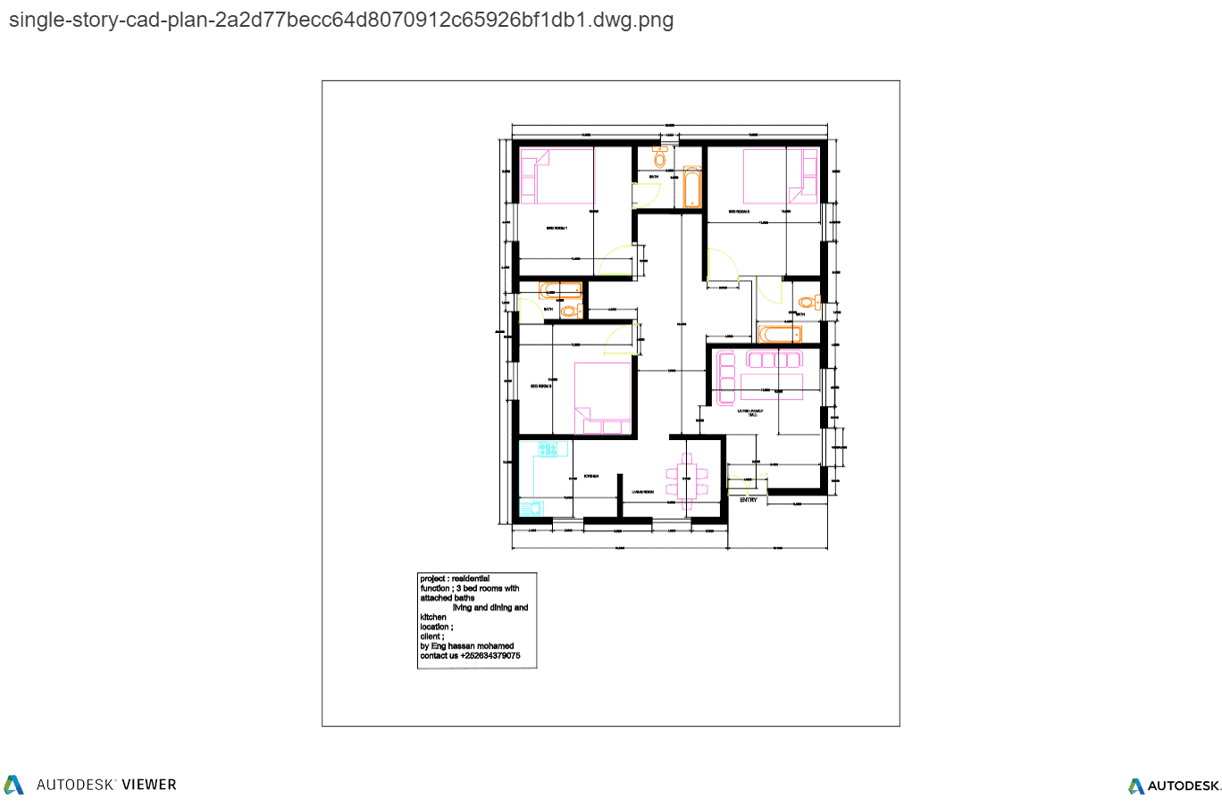 Single story residential house plan