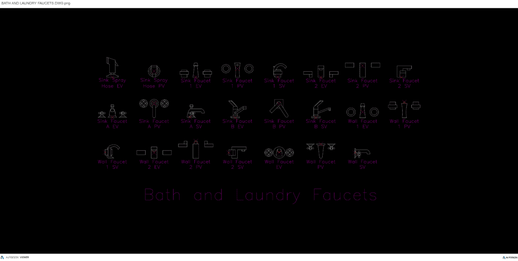 Washroom Faucets - Autocad Blocks