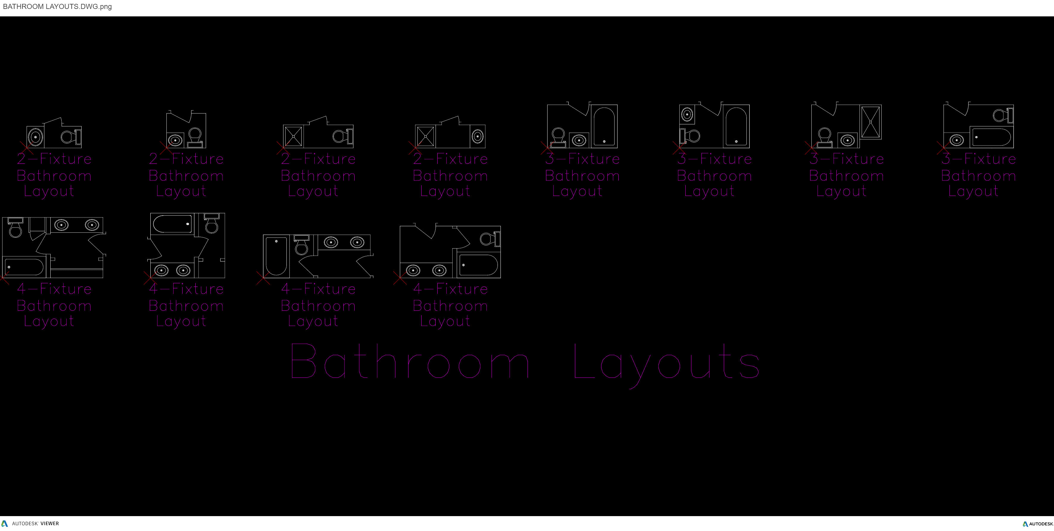 Washroom Layouts - Autocad Blocks