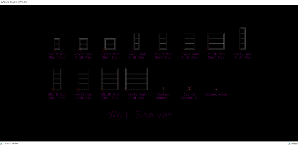 Washroom Wall Shelves - Autocad Blocks