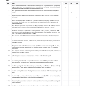 Demolition Safety Checklist