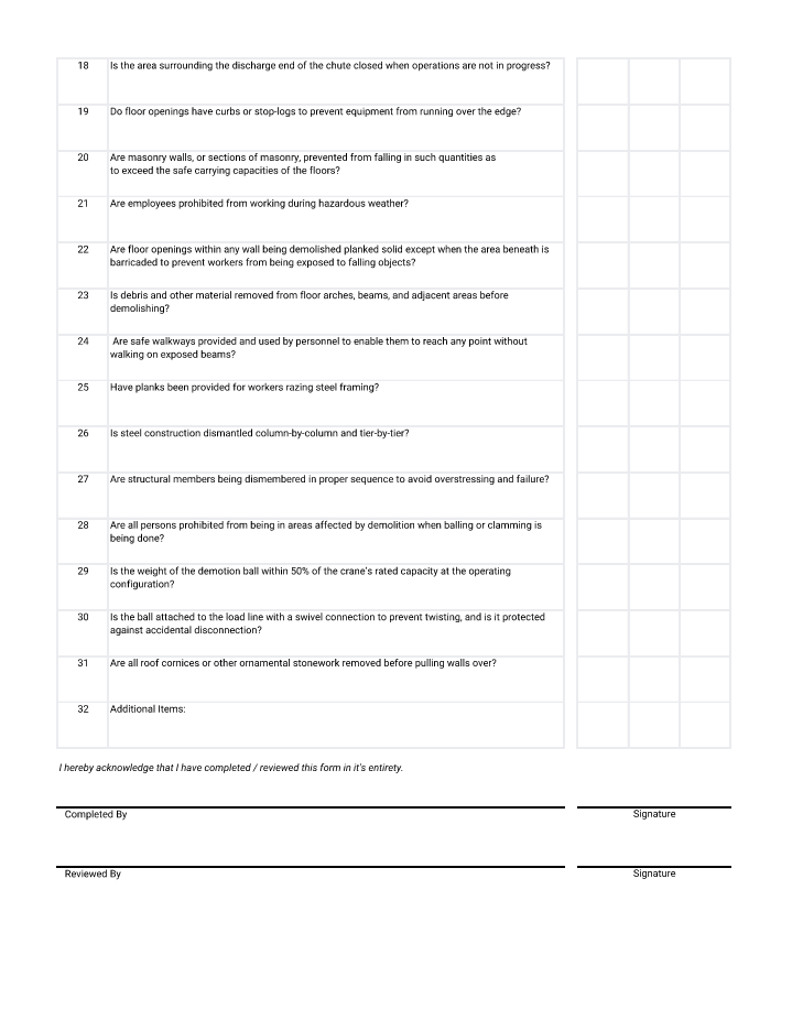 Demolition Safety Checklist - Image 2