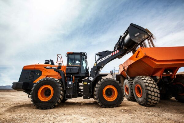 Doosan DL580 7 wheel loader and ADT scaled 1CxAMb - Brown’s adds new parts and service location