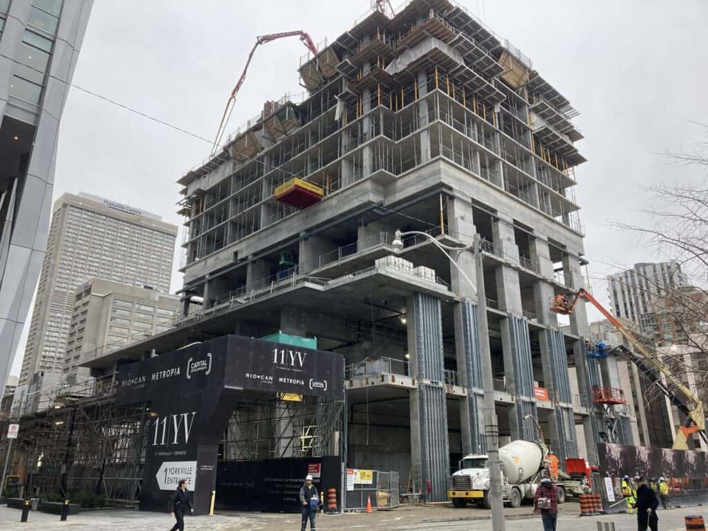 62-Storey '11 YV' Now Rising Above Its Podium in Bloor-Yorkville