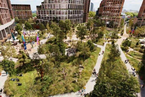 New park at the heart of the site