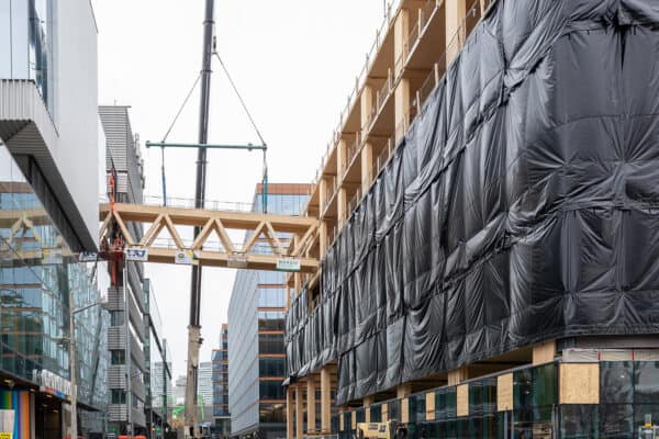PCL installs mass timber bridge at George Brown