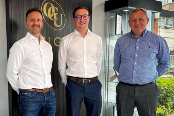 (L-R) Mathew Edwards, OCU Group Mergers & Acquisitions Director, Alex Geary, MD of Integrum Power Engineering and Vince Bowler, managing director, and chief operating officer of OCU Energy Services