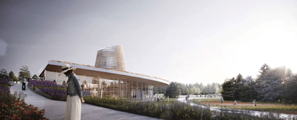 The cutting-edge, sleek-looking building has been designed by Moriyama Teshima Architects. Renderings show a single-storey structure with a sweeping curved facade and lots of windows.