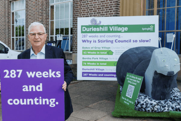 Springfield chairman Sandy Adam highlights the snail pace of planning applications at Scottish council