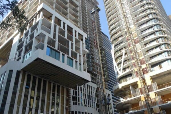 Construction Progresses on the Three Towers of Artists' Alley