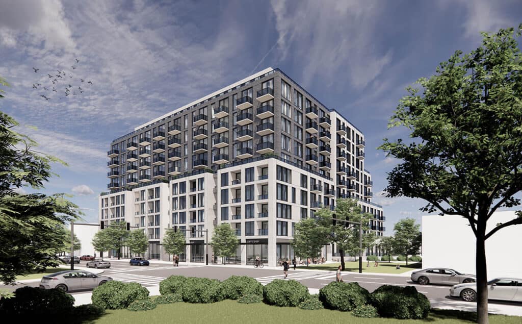 Mid-Rise Building Proposed by Cosburn Station on Ontario Line