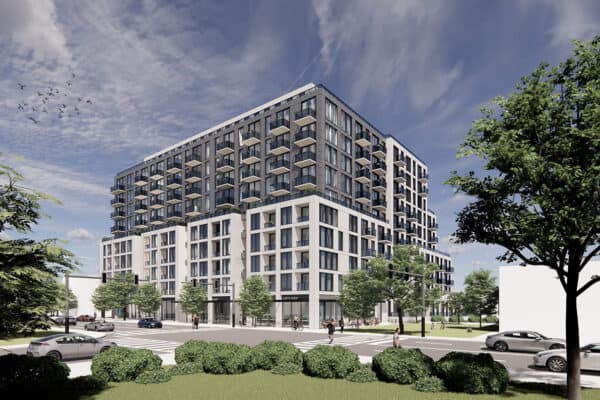 Mid-Rise Building Proposed by Cosburn Station on Ontario Line