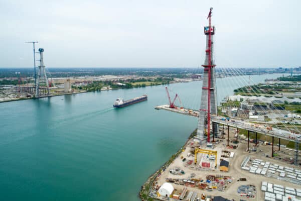 Towers rise at Gordie Howe International Bridge