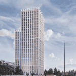 Planned 27-storey tower is designed with a distinctive 19-storey shoulder block