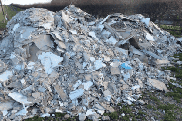 Waste dumped on farmland in Stocksfield