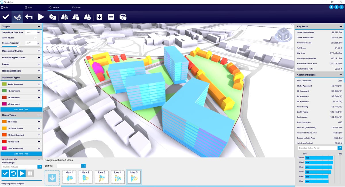 SiteSolve design interface