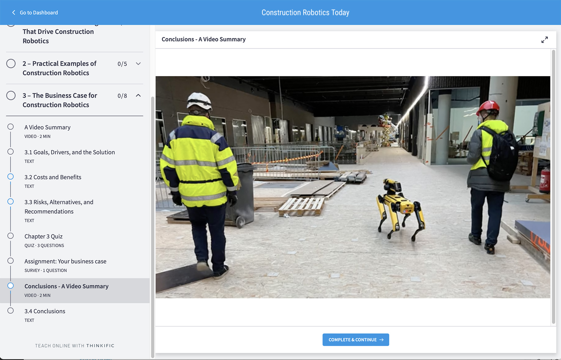 robotics course video - Construction Robotics Today Course Launched