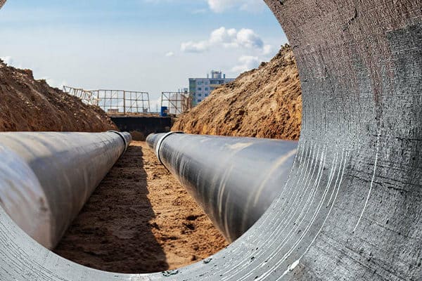 View from inside a large pipe